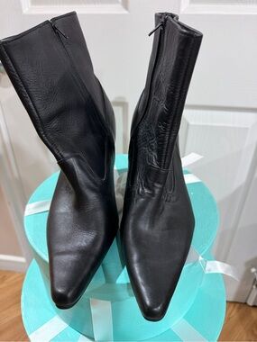 Black Leather Women's Ankle Boots